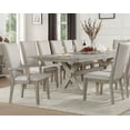 thumbnail image 5 of Modern Dining 13pc Set Table w Leaf 10 Side Chairs 2 Arm Chairs Gray Oak Finish Dining Room Furniture, 5 of 7