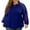 08-Royal Blue, variant on JWD Plus Size Tops For Women Lace Sleeve Blouse Waffle Knit Long Sleeve Shirts Wine Red-3X