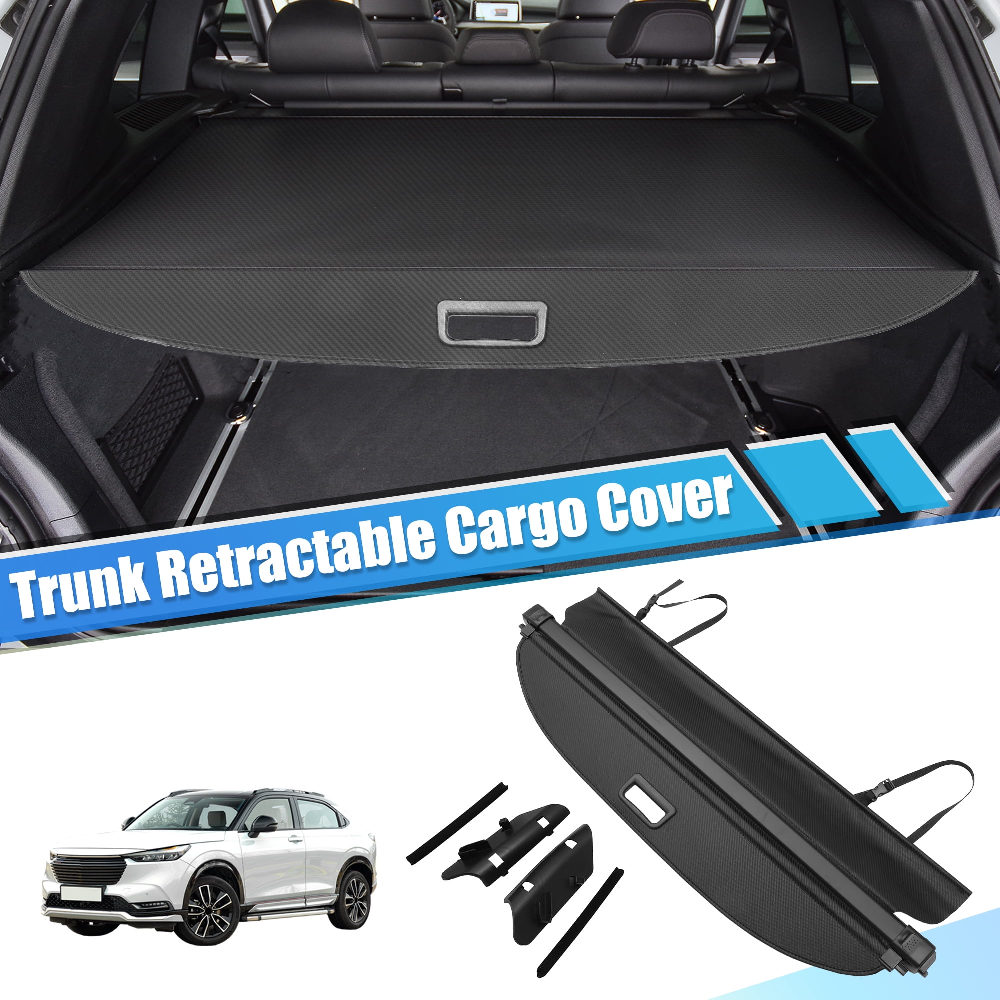 Unique Bargains Retractable Cargo Rear Trunk Cover for Honda HRV 2015-2022 Black