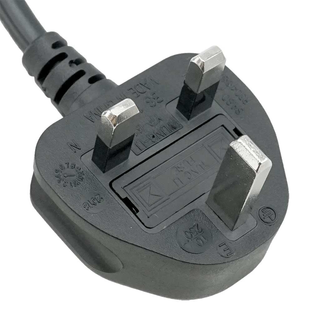 Thicker Wire SF Cable 10 feet UK BS1363 3-pin Plug to IEC C13 Power Cord