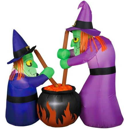 - Comin DJ-WS-61011 6 ft. Two Witches & Cauldron Light Up with Halloween Inflatable