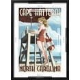 thumbnail image 5 of Art.com Cape Hatteras, North Carolina - Lifeguard Pinup Girl Art Print by Lantern Press, Black Frame Wall Art, 17" x 23", 5 of 5