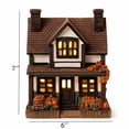 thumbnail image 6 of Resin Pumpkin Cottage Light Up House Set, 7.5" LED Fall Harvest Decor, Soft Glow For Anxiety Relief, Promotes Relaxation And Sleep, Thanksgiving Centerpiece, 6 of 7
