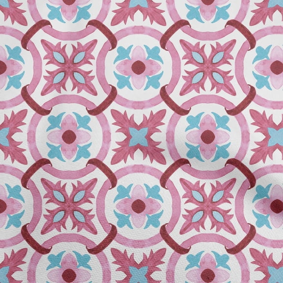 oneOone Cotton Silk Light Pink Fabric Block Sewing Fabric By The Yard Printed Diy Clothing Sewing Supplies 42 Inch Wide-27