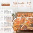 thumbnail image 6 of Orange Leaves and Squirrel Bedding Duvet Cover Set Twin Size 4 Pieces Fall Maple Leaf Thanksgiving Bedding Set with Zipper Closure, 1 Comforter Cover 68x86 Inches 1 Flat Sheet & 2 Pillow Cases, 6 of 7