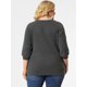 thumbnail image 5 of Women's Plus Size Tops Round Neck 3/4 Raglan Sleeve Casual Tops Dark Gray 3X, 5 of 6