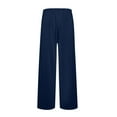 thumbnail image 5 of Daiosportswear Women’s Wide Leg Sweatpants Baggy Drawstring High Waisted Joggers Lounge Sweat Pants with Pockets Fall Navy L(L), 5 of 5