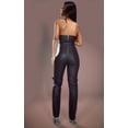 thumbnail image 2 of Black Buckle Detail Bandeau Coated Jumpsuit, 2 of 5