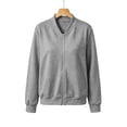 thumbnail image 6 of Jewelreauty Women's Bomber Jackets No Hood Loose Fit Casual Trendy Zip Up Baseball Outerwear Light Fall Coat (S, Gray), 6 of 7