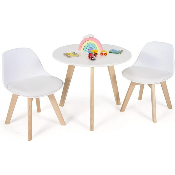 KOTEK Kids Table and Chair Set, Kids Activity Table and 2 Chair with Padded Seat for Ages 3-8, Toddler Table Set for Playroom, Kindergarten, Bedroom