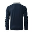 thumbnail image 4 of Fznquz Golf Polos for Men Blue Long Sleeve Collared Polo Button Pocket Casual Clothes Men, 4 of 6