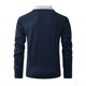 thumbnail image 4 of pstuiky camisas de manga larga para hombre, Camisa informal de manga larga para hombre, color liso, con cuello vuelto, escote en V y botones top de hombre s, 4 of 6