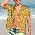 thumbnail image 7 of Sikiie Daisies Flowers Print Men's Hawaiian Shirt, Summer Beach Button Pocket Short Sleeve T-Shirt,Small, 7 of 7
