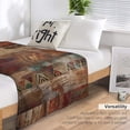 thumbnail image 5 of Blanket Rustic Southwest Red Brown Abstract Throw Blankets for Bed Vintage Southwest American Flannel Blanket Warm Plush Home Decor for Bed Couch Chair Living Room Birthday Gift 40"x50", 5 of 6