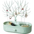 thumbnail image 1 of Árbol de exhibición de joyería, soporte de plástico para árbol de joyería con cajones, soporte de joyería para pendientes, collares, pulseras, relojes y anillos (verde) JM, 1 of 4