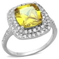 thumbnail image 1 of Alamode 3W760-9 Anneau en Laiton Rhodié pour Femmes avec AAA Grade CZ en Topaze - Taille 9, 1 of 1