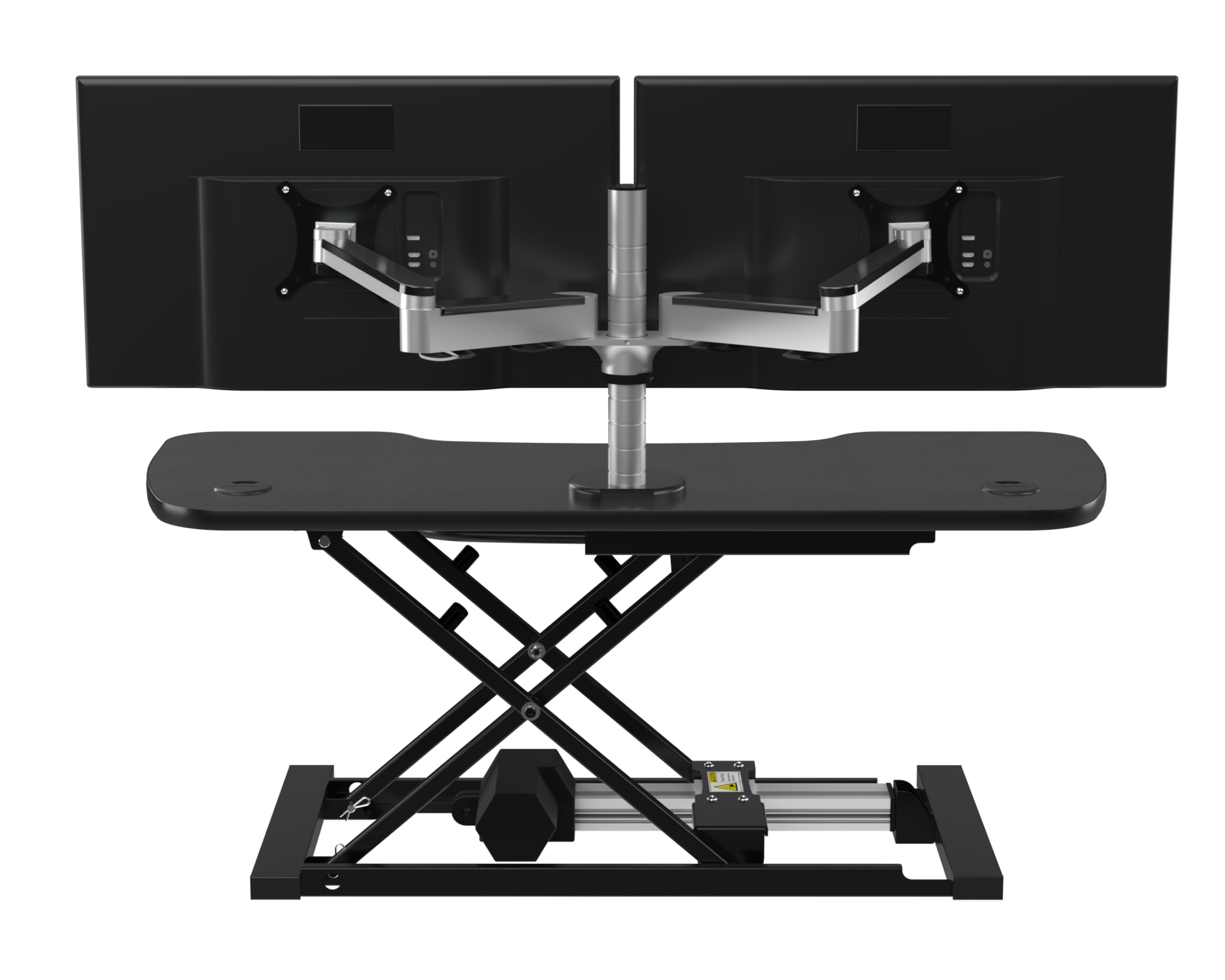 VERSADESK PowerPro™ Elite Electric Standing Desk Converter - App Controlled, USB Charging, LED Lights & Height Adjustable | 40"x24" (Black)