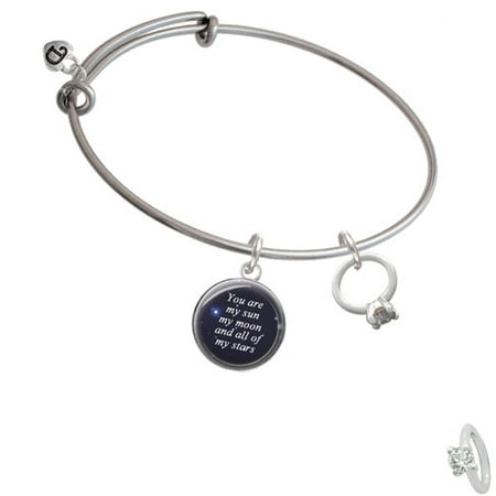 Small Engagement Ring With Crystal You Are My Sun Moon Stars Bangle Small Engagement Ring With Crystal You Are My Sun Moon Stars Bangle Bracelet