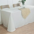 thumbnail image 2 of BalsaCircle 90" x 132" White Rectangular Premium Polyester Faux Burlap Tablecloth Reception, 2 of 8