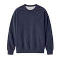 thumbnail image 4 of Squevariel Boys and Girls Long Sleeves Sweatshirt Corduroy Solid Color Round Neck Sweatshirts Casual Loose Pullover Top for 1-14Y, 4 of 7