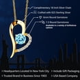 thumbnail image 2 of Gem Stone King 18K Yellow Gold Plated Silver Blue Apatite Heart Shape Pendant Necklace for Women (0.94 Cttw, Round 6MM, Gemstone Birthstone, with 18 inch Chain), 2 of 6