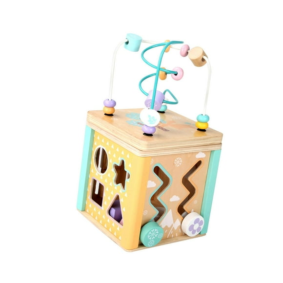 Bead Maze Early Educational Wooden Bead Maze Toy Wooden Educational Toy Colorful Developmental Toys Activity Cube Toys for Birthday Children