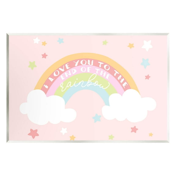 Stupell Industries Love You End Of Rainbow Phrase Graphic Art Unframed Art Print Wall Art, Design by Lil' Rue