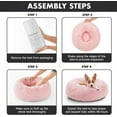 thumbnail image 7 of Calming Donut Dog Bed Pillow for Small Medium Pets, Machine Washable Removable Cover, Comfort Plush Fluffy Faux Fur with Anti-Slip Bottom, Cats-Friendly Round Cuddly Design, Pink, 23 inches, 7 of 7