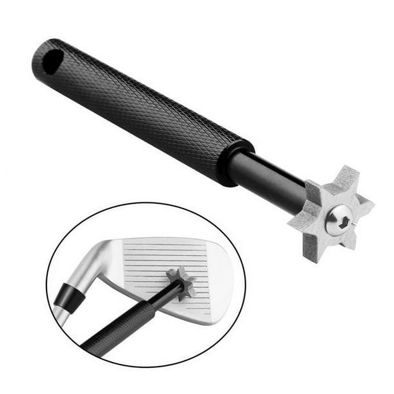 Golf Club Groove Sharpener Tool and Cleaner with 6 Heads ~ For All Irons & Wedges (Black)