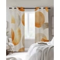 thumbnail image 3 of Orange Geometric Blackout Curtains, Light Blocking Print Window Curtains, Modern Abstract Art Thermal Insulated Window Drapes for Living Room Kitchen Cafe 2 Panels, 104"W x 72"L, 3 of 9