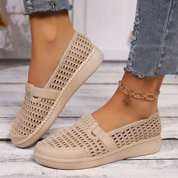 MKLEKYY Sandalias Cómodas para Mujer, Sandalias de Moda Con Nuevo Patrón, Color Sólido, Huecas, Transpirables y Cómodas, Zapatos Casuales de Verano