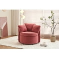 thumbnail image 4 of Swivel Accent Chair with Storage, Teddy Barrel Chair with Under Seat Storage and Metal Base, Single Sofa Chair for Living Room, 250LBS Weight Capacity, Dark Pink, 4 of 9