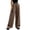 Brown, variant on Women's Plus Size Linen Cotton Wide Leg Pants, Elastic Drawstring Waist Loose Fit Palazzo Pants, Breathable Casual Resort Style Trousers for Vacation and Daily Wear Black XXXXL