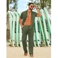 thumbnail image 5 of COOFANDY Men' Summer Beach Outfits 2 Piece Short Sleeve Shirts and Casual Pants Vacation Linen Sets, 5 of 7