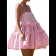 thumbnail image 3 of Vestido de Verano para Mujer, Minivestido Corto Holgado Sin Mangas con Tirantes Finos Ajustables Rosa M, 3 of 8