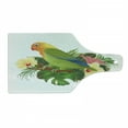 thumbnail image 1 of Tropical Cutting Board, Exotic Agapornis Parrot on Branch with Hibiscus Flowers and Leaves Illustration, Decorative Tempered Glass Cutting and Serving Board, in 3 Sizes, by Ambesonne, 1 of 2