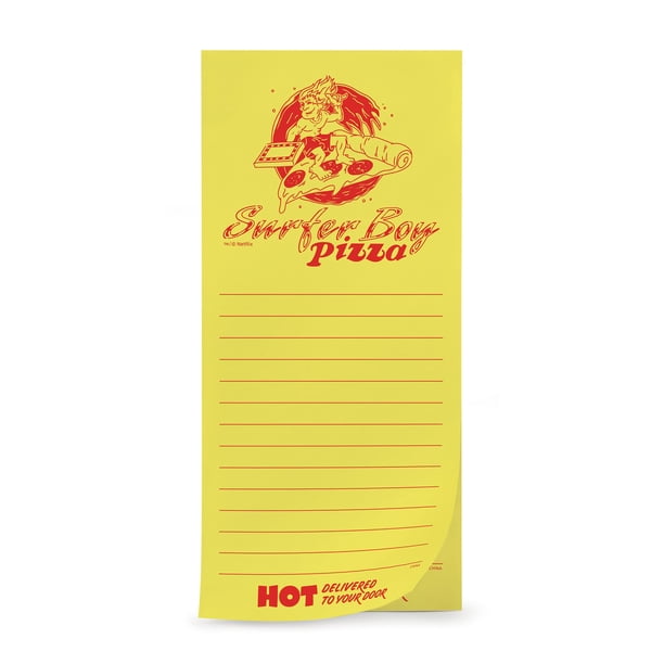 Bloc de notas magnético original Fred Stranger Things Surfer Boy Pizza