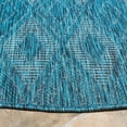 thumbnail image 3 of Safavieh Courtyard Teodor Geometric Indoor/Outdoor Area Rug, Turquoise/Blue, 6'7" x 6'7" Round, 3 of 9