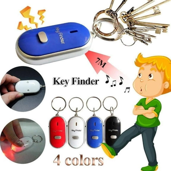 AJKHSA 1PCS Keychain LED Torch Remote Sound Control Lost Key Finder Whistle Sound Item Key Locator Device,Black