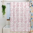 thumbnail image 3 of Pink Flower Waterproof Shower Curtain, 72"x72" Washable Polyester Fabric Shower Curtains for Bathroom, Vintage Farmhouse Boho Leaf Spring Solid Decorative Bathtub Curtain Sets with Hooks, 3 of 9