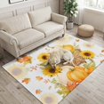 thumbnail image 2 of Area Rugs 3'x5', Thanksgiving Fall Carpet Runner Indoor Outdoor Rugs Home Decor Aesthetic, Watercolor Pumpkin Sunflowers Maple Leaf Non Slip Mats Washable Accent Rug for Living Room Bedroom, 2 of 8