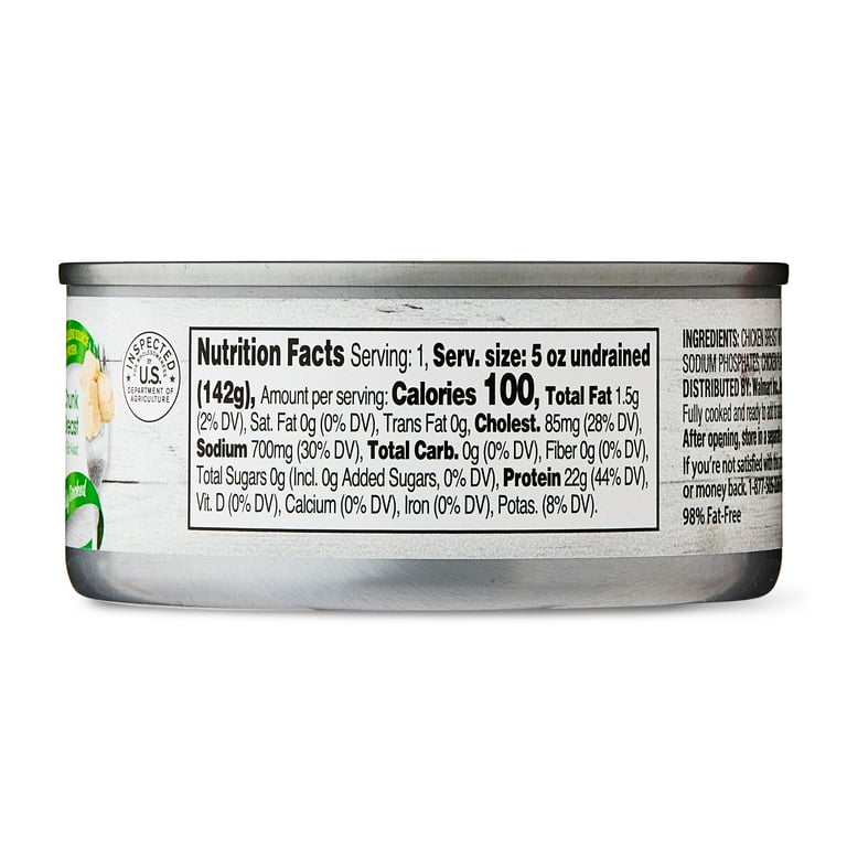 Great Value Chunk Chicken Breast oz Can Fully Cooked High
