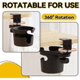 thumbnail image 4 of Cup Holder Clamp with 360° Rotation, Adjustable Hidden Drink Holder for Office Gaming Study Desk Chair Arm Recliner Compatible with Universal Cup, Bottles, 4 of 7