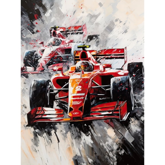 Grand Prix Track Circuit Cars Racing Paint Splat Unframed Wall Art Print Poster Home Decor Premium
