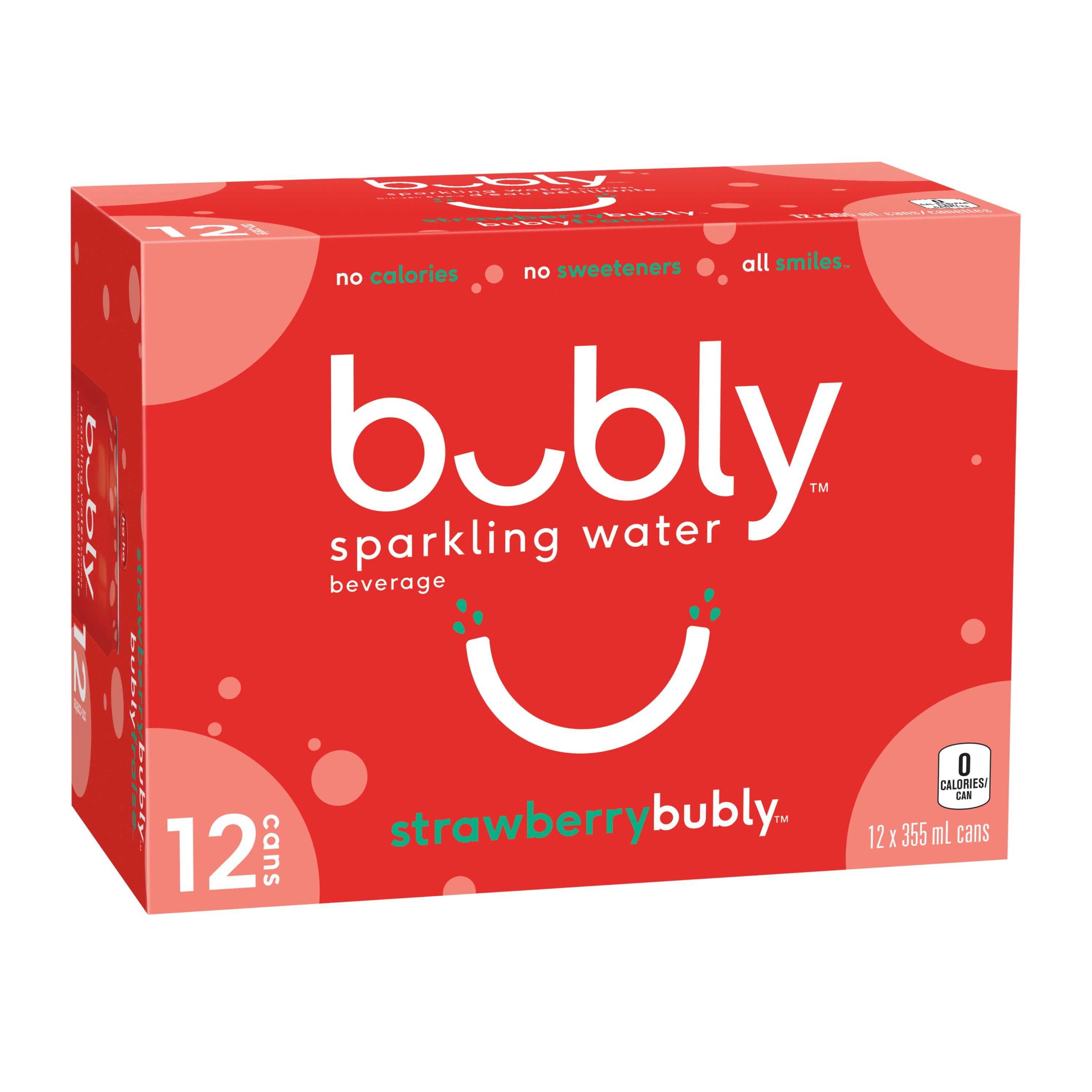 Bubly Strawberry Sparkling Water 12 x355 mL, Cans