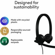 Logitech H570e Binaural On-Ear USB-C Wired Stereo Headset Black 981001429