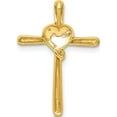 thumbnail image 3 of 10K Yellow Gold .02Ct. Diamond Heart Cross Chain Slide (Width 16) (Length 23) - Jbsp, 3 of 5