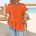 thumbnail image 2 of UAMVSH Womens Plus Size Tops Ruffled Short Sleeve Summer Tee Fashion Casual Crewneck Oversized T-Shirt for Beach Vacation S-5XL, 2 of 7