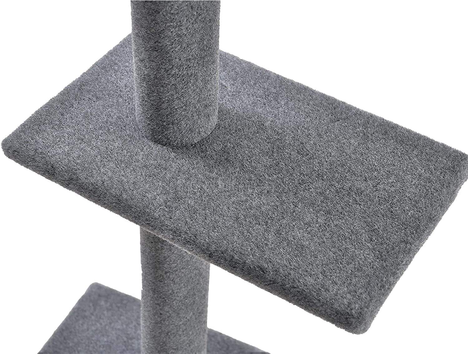 Cat Craft Floor to Ceiling 4-Level Cat Tree Tower, Adjustable to Fit 7.5-9 Foot Tall Ceiling, Gray