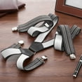thumbnail image 5 of Buyless Fashion 2 Pack Suspenders for Men - 48" Elastic Adjustable Straps 1 1/4" - X Shape - 5134-2-Heather-Gray, 5 of 7